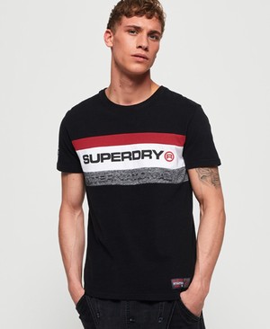 Superdry Trophy Férfi Pólók Fekete | HQKNU1024